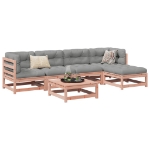 Set Divani Giardino 6 pz Cuscini Legno Massello Abete Douglas