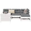 Set Salotto da Giardino 5 pz Bianco in Legno Massello di Pino