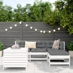 Set Salotto da Giardino 5 pz Bianco in Legno Massello di Pino