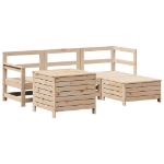 Set Divani da Giardino 5 pz in Legno Massello di Pino