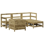 Set Divani da Giardino 5 pz in Legno Impregnato di Pino