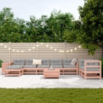 Set Divani da Giardino 10 pz in Legno Massello Abete Douglas