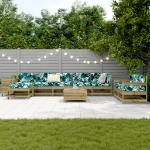 Set Divani da Giardino 10 pz in Legno Impregnato di Pino