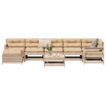 Set Divani da Giardino 8 pz in Legno Massello di Pino