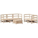 Set Divani da Giardino 6 pz in Legno Massello di Pino