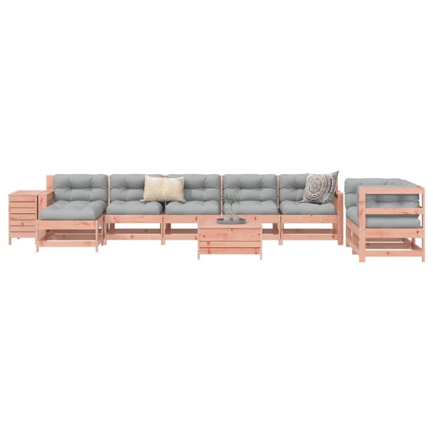 Set Divani da Giardino 10 pz in Legno Massello Abete Douglas