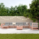 Set Divani da Giardino 10 pz in Legno Massello Abete Douglas