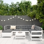 Set Divani da Giardino 8 pz in Legno Massello di Pino Bianco