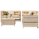 Set Divani da Giardino 5 pz in Legno Massello di Pino