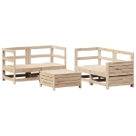 Set Divani da Giardino 5 pz in Legno Massello di Pino