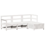 Set Salotto da Giardino 4 pz Bianco in Legno Massello di Pino