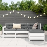 Set Salotto da Giardino 4 pz Bianco in Legno Massello di Pino
