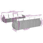 Set Divano da Giardino 9 pz con Cuscini Grigio in Polyrattan
