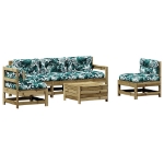 Set Divani da Giardino 6pz con Cuscini Legno Impregnato di Pino