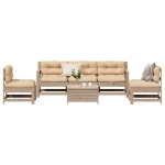 Set Divani Giardino 6 pz con Cuscini in Legno Massello di Pino