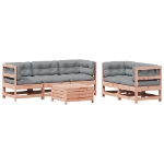 Set Divani Giardino 6 pz con Cuscini Legno Massello di Douglas
