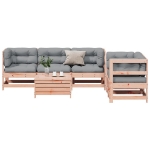 Set Divani Giardino 6 pz con Cuscini Legno Massello di Douglas