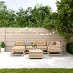 Set Salotto Giardino 7 pz Cuscini Antracite Legno Massello Pino
