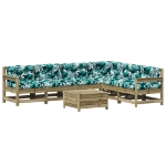 Set Divani da Giardino 7pz con Cuscini Legno Impregnato di Pino