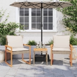 Set da Bistrò 3 pz con Cuscini Beige Misto Polyrattan e Acacia
