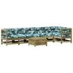 Set Divani da Giardino 7pz con Cuscini Legno Impregnato di Pino
