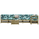 Set Divani da Giardino 7pz con Cuscini Legno Impregnato di Pino