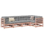 Set Divani Giardino 5 pz Cuscini Legno Massello Abete Douglas