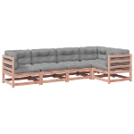 Set Divani Giardino 5 pz Cuscini Legno Massello Abete Douglas