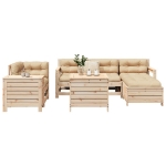 Set Divani da Giardino 7 pz in Legno Massello di Pino