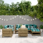 Set Divani da Giardino 7 pz in Legno Impregnato di Pino