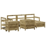 Set Divani da Giardino 7 pz in Legno Impregnato di Pino