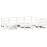 Set Divani da Giardino 8 pz in Legno Massello di Pino Bianco