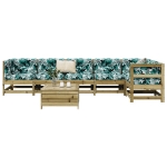 Set Divani da Giardino 7 pz in Legno Impregnato di Pino