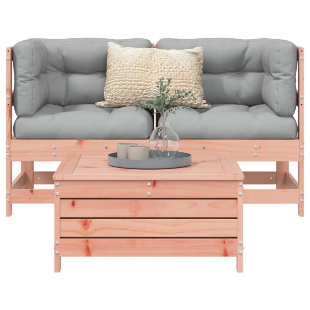 Set Divani da Giardino 3 pz in Legno Massello Abete Douglas