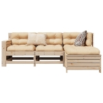 Set Divani da Giardino 4 pz in Legno Massello di Pino