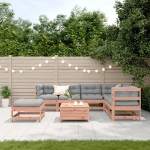 Set Divani Giardino 8 pz con Cuscini Legno Massello di Douglas