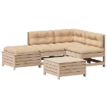 Set Divani Giardino 6 pz con Cuscini in Legno Massello di Pino