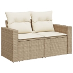 Set Divano da Giardino 10 pz con Cuscini Beige in Polyrattan
