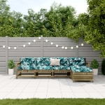 Set Divani da Giardino 5pz con Cuscini Legno Impregnato di Pino