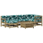 Set Divani da Giardino 7pz con Cuscini Legno Impregnato di Pino