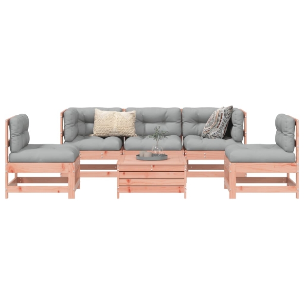 Set Divani da Giardino 6 pz in Legno Massello Abete Douglas