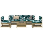 Set Divani da Giardino 6 pz in Legno Impregnato di Pino