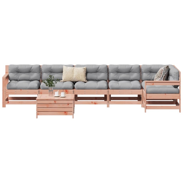 Set Divani da Giardino 7 pz in Legno Massello Abete Douglas