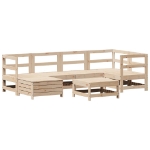 Set Divani da Giardino 7 pz in Legno Massello di Pino