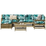 Set Divani da Giardino 7 pz in Legno Impregnato di Pino