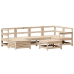 Set Divani da Giardino 7 pz in Legno Massello di Pino