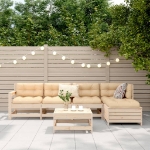Set Divani da Giardino 6 pz in Legno Massello di Pino