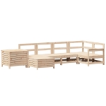 Set Divani da Giardino 7 pz in Legno Massello di Pino