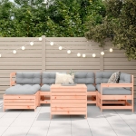 Set Divani da Giardino 7 pz in Legno Massello Abete Douglas