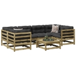 Set Divani da Giardino 7 pz in Legno Impregnato di Pino